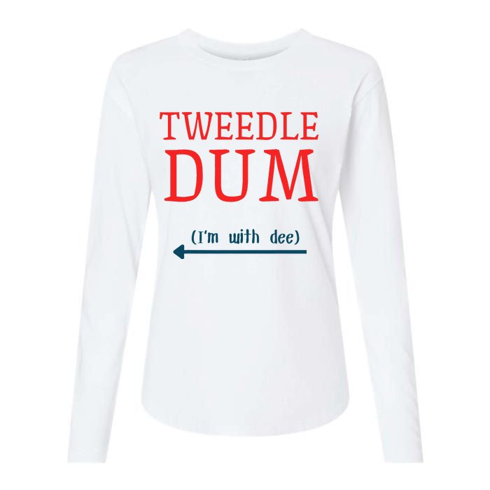 Tweedle Dum IM With Dee Couple & Friends Funny Lazy Costume Gift Womens Cotton Relaxed Long Sleeve T-Shirt