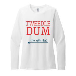 Tweedle Dum IM With Dee Couple & Friends Funny Lazy Costume Gift Womens CVC Long Sleeve Shirt