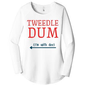 Tweedle Dum IM With Dee Couple & Friends Funny Lazy Costume Gift Women's Perfect Tri Tunic Long Sleeve Shirt