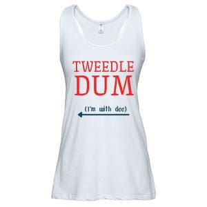 Tweedle Dum IM With Dee Couple & Friends Funny Lazy Costume Gift Ladies Essential Flowy Tank