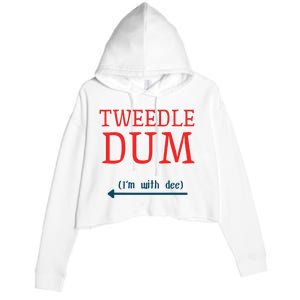 Tweedle Dum IM With Dee Couple & Friends Funny Lazy Costume Gift Crop Fleece Hoodie