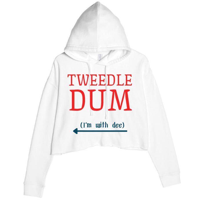 Tweedle Dum IM With Dee Couple & Friends Funny Lazy Costume Gift Crop Fleece Hoodie