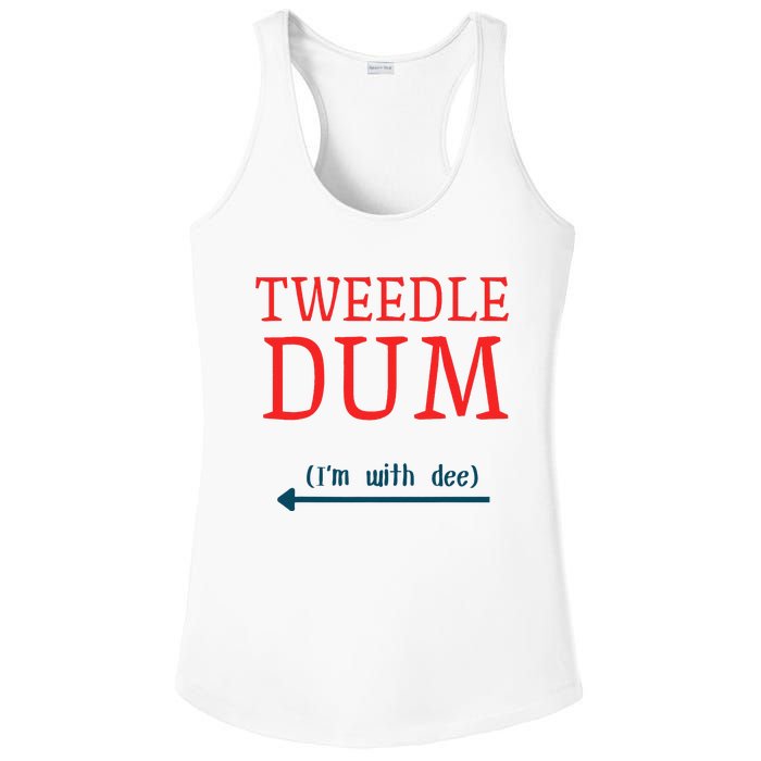 Tweedle Dum IM With Dee Couple & Friends Funny Lazy Costume Gift Ladies PosiCharge Competitor Racerback Tank