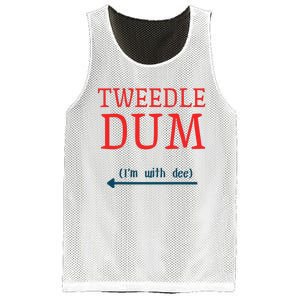 Tweedle Dum IM With Dee Couple & Friends Funny Lazy Costume Gift Mesh Reversible Basketball Jersey Tank