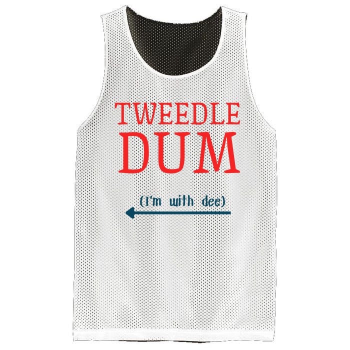 Tweedle Dum IM With Dee Couple & Friends Funny Lazy Costume Gift Mesh Reversible Basketball Jersey Tank