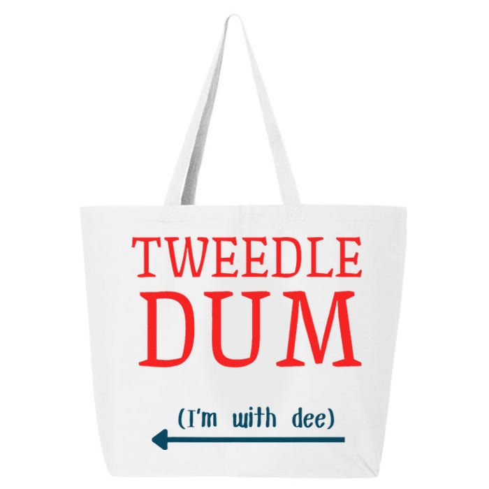 Tweedle Dum IM With Dee Couple & Friends Funny Lazy Costume Gift 25L Jumbo Tote