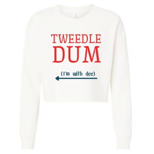 Tweedle Dum IM With Dee Couple & Friends Funny Lazy Costume Gift Cropped Pullover Crew