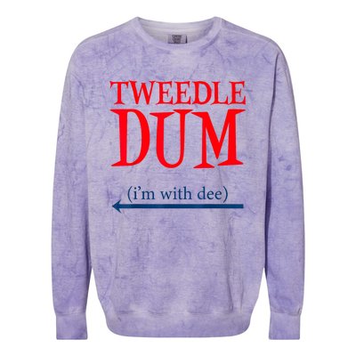 Tweedle Dum IM With Dee Lazy Couple Halloween Costumes Colorblast Crewneck Sweatshirt