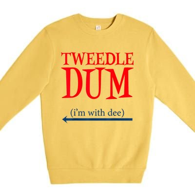 Tweedle Dum IM With Dee Lazy Couple Halloween Costumes Premium Crewneck Sweatshirt