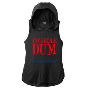 Tweedle Dum IM With Dee Lazy Couple Halloween Costumes Ladies PosiCharge Tri-Blend Wicking Draft Hoodie Tank