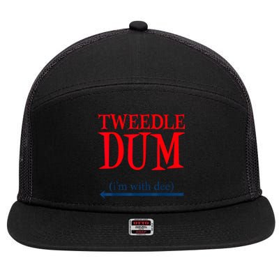 Tweedle Dum IM With Dee Lazy Couple Halloween Costumes 7 Panel Mesh Trucker Snapback Hat