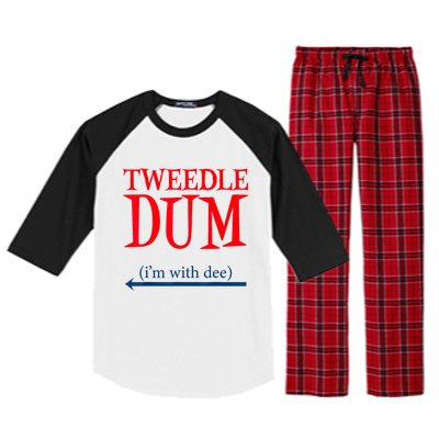 Tweedle Dum IM With Dee Lazy Couple Halloween Costumes Raglan Sleeve Pajama Set