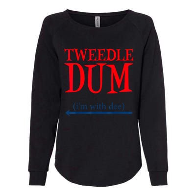 Tweedle Dum IM With Dee Lazy Couple Halloween Costumes Womens California Wash Sweatshirt