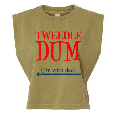 Tweedle Dum IM With Dee Lazy Couple Halloween Costumes Garment-Dyed Women's Muscle Tee