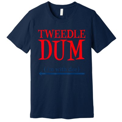 Tweedle Dum IM With Dee Lazy Couple Halloween Costumes Premium T-Shirt