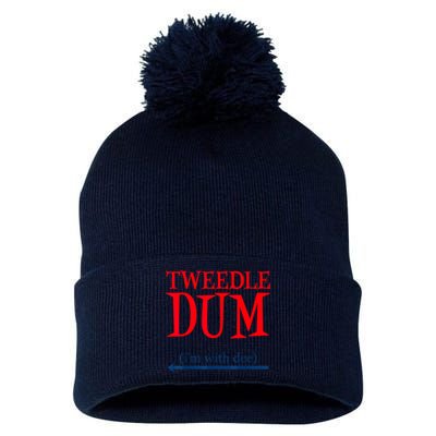 Tweedle Dum IM With Dee Lazy Couple Halloween Costumes Pom Pom 12in Knit Beanie