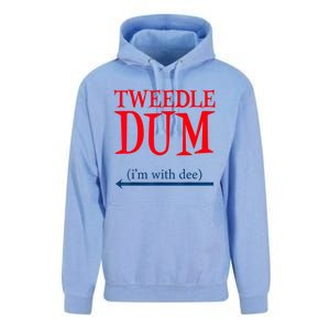 Tweedle Dum IM With Dee Lazy Couple Halloween Costumes Unisex Surf Hoodie