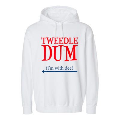 Tweedle Dum IM With Dee Lazy Couple Halloween Costumes Garment-Dyed Fleece Hoodie