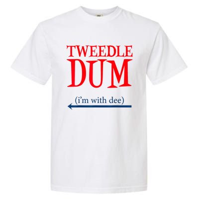 Tweedle Dum IM With Dee Lazy Couple Halloween Costumes Garment-Dyed Heavyweight T-Shirt