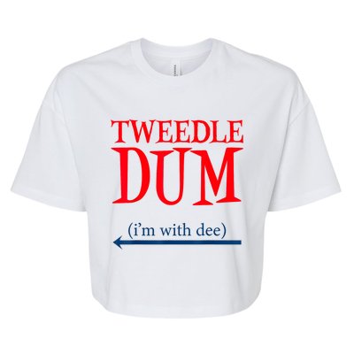 Tweedle Dum IM With Dee Lazy Couple Halloween Costumes Bella+Canvas Jersey Crop Tee