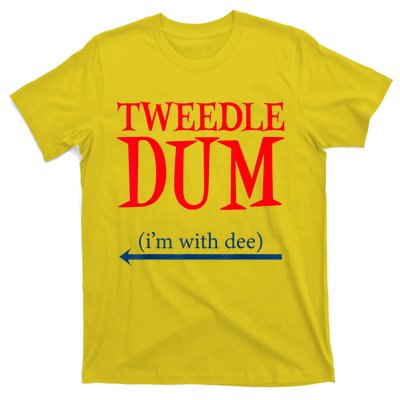 Tweedle Dum IM With Dee Lazy Couple Halloween Costumes T-Shirt