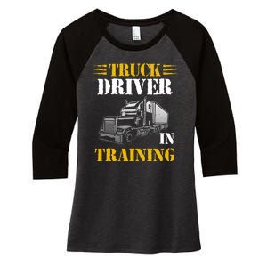 Truck Driver In Training Women's Tri-Blend 3/4-Sleeve Raglan Shirt