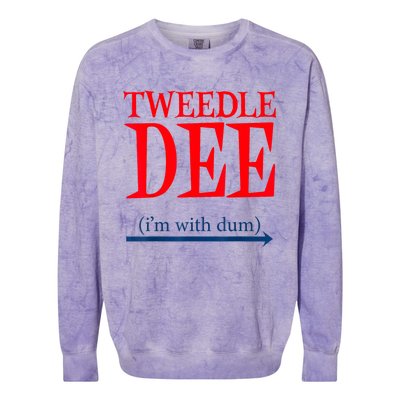 Tweedle Dee IM With Dum Lazy Couple Halloween Costumes Colorblast Crewneck Sweatshirt