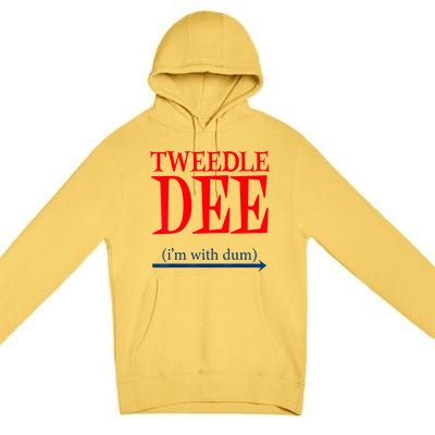 Tweedle Dee IM With Dum Lazy Couple Halloween Costumes Premium Pullover Hoodie