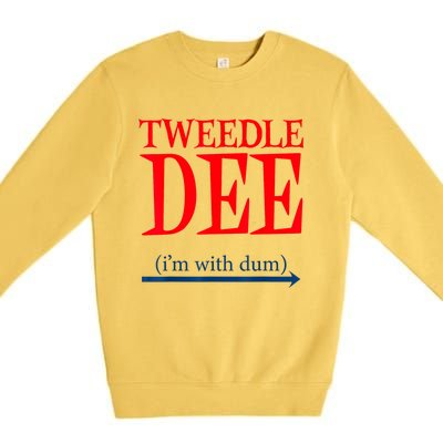 Tweedle Dee IM With Dum Lazy Couple Halloween Costumes Premium Crewneck Sweatshirt