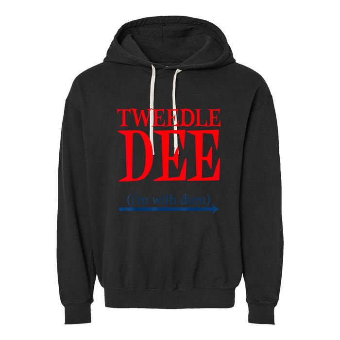 Tweedle Dee IM With Dum Lazy Couple Halloween Costumes Garment-Dyed Fleece Hoodie
