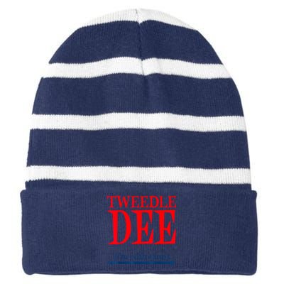 Tweedle Dee IM With Dum Lazy Couple Halloween Costumes Striped Beanie with Solid Band