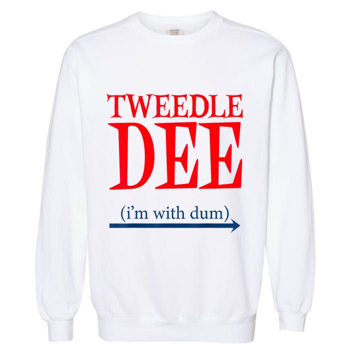 Tweedle Dee IM With Dum Lazy Couple Halloween Costumes Garment-Dyed Sweatshirt