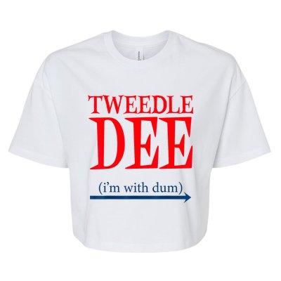 Tweedle Dee IM With Dum Lazy Couple Halloween Costumes Bella+Canvas Jersey Crop Tee