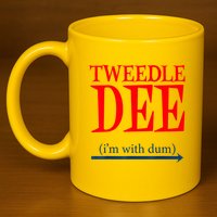 Tweedle Dee IM With Dum Lazy Couple Halloween Costumes 11oz C Handle Ceramic Mug
