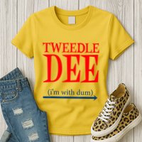 Tweedle Dee IM With Dum Lazy Couple Halloween Costumes Womens T-Shirt