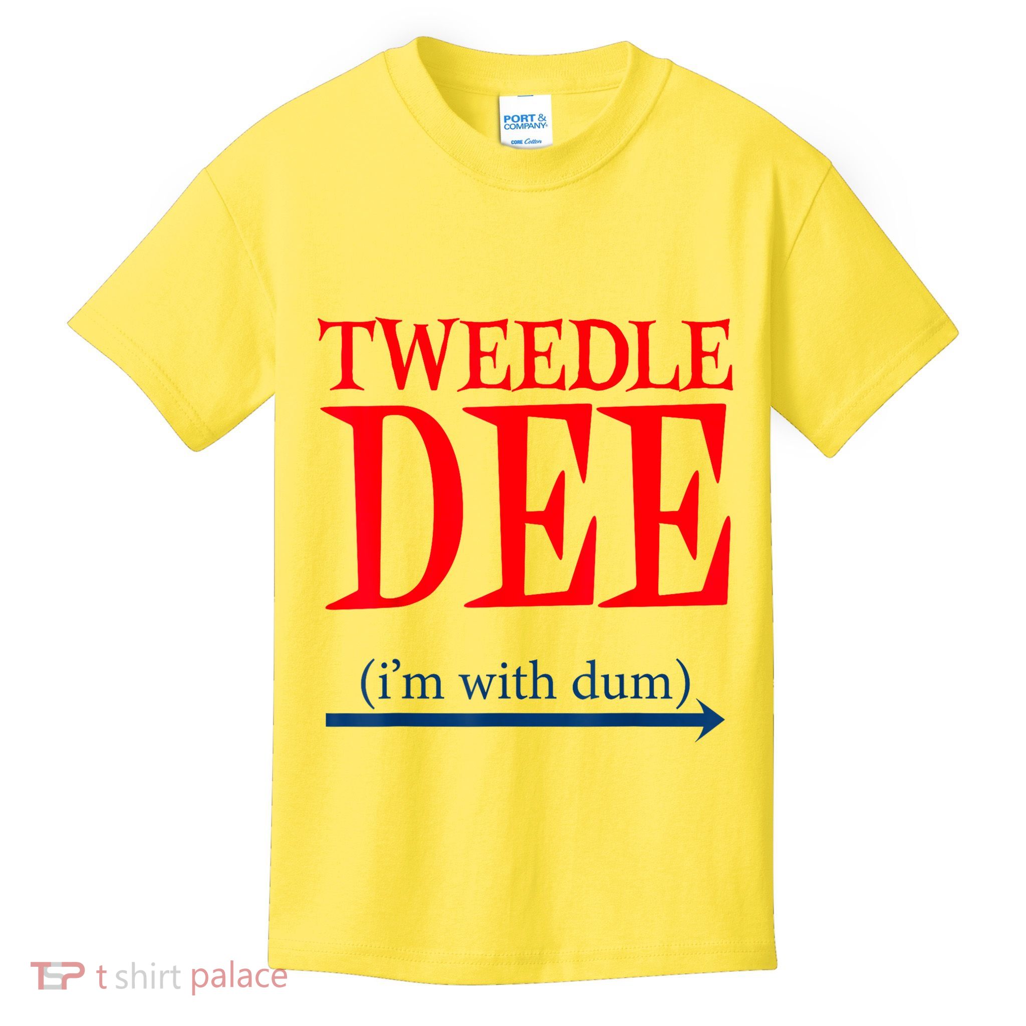 Tweedle Dee IM With Dum Lazy Couple Halloween Costumes Kids T-Shirt
