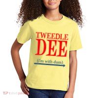 Tweedle Dee IM With Dum Lazy Couple Halloween Costumes Kids T-Shirt