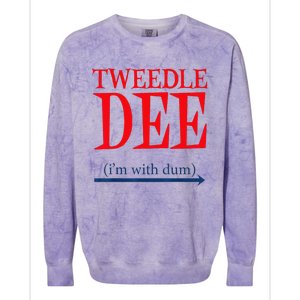 Tweedle Dee Im With Dum Lazy Couple Halloween Colorblast Crewneck Sweatshirt