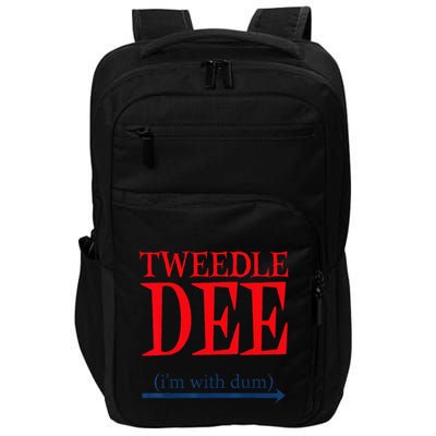Tweedle Dee Im With Dum Lazy Couple Halloween Impact Tech Backpack