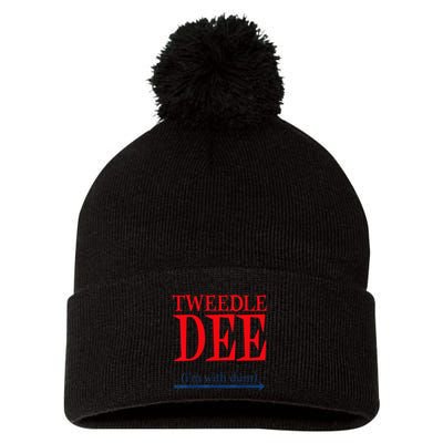 Tweedle Dee Im With Dum Lazy Couple Halloween Pom Pom 12in Knit Beanie