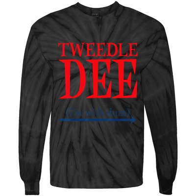 Tweedle Dee Im With Dum Lazy Couple Halloween Tie-Dye Long Sleeve Shirt