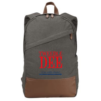 Tweedle Dee Im With Dum Lazy Couple Halloween Cotton Canvas Backpack