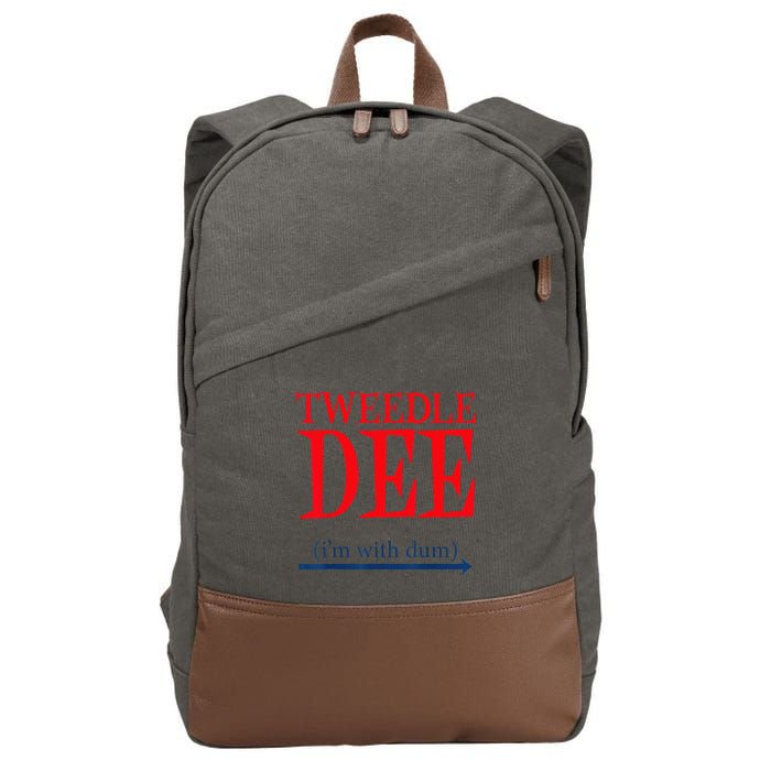 Tweedle Dee Im With Dum Lazy Couple Halloween Cotton Canvas Backpack