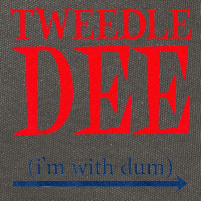 Tweedle Dee Im With Dum Lazy Couple Halloween Cotton Canvas Backpack