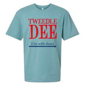 Tweedle Dee Im With Dum Lazy Couple Halloween Sueded Cloud Jersey T-Shirt