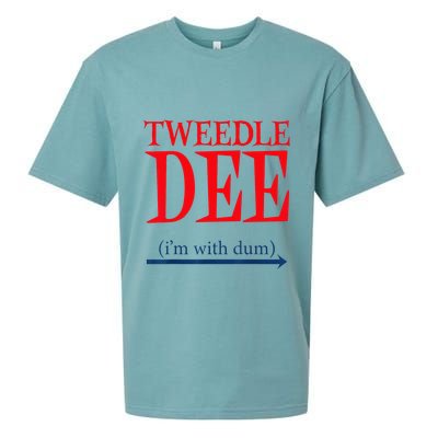 Tweedle Dee Im With Dum Lazy Couple Halloween Sueded Cloud Jersey T-Shirt