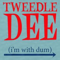 Tweedle Dee Im With Dum Lazy Couple Halloween Sueded Cloud Jersey T-Shirt