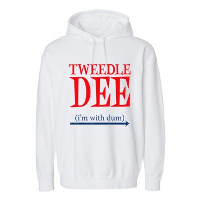 Tweedle Dee Im With Dum Lazy Couple Halloween Garment-Dyed Fleece Hoodie