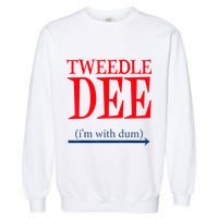 Tweedle Dee Im With Dum Lazy Couple Halloween Garment-Dyed Sweatshirt