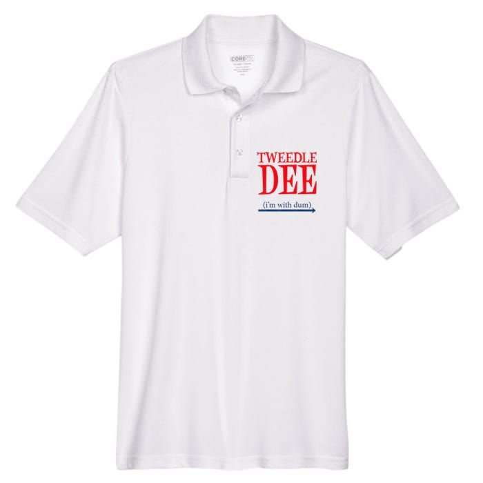 Tweedle Dee Im With Dum Lazy Couple Halloween Men's Origin Performance Pique Polo